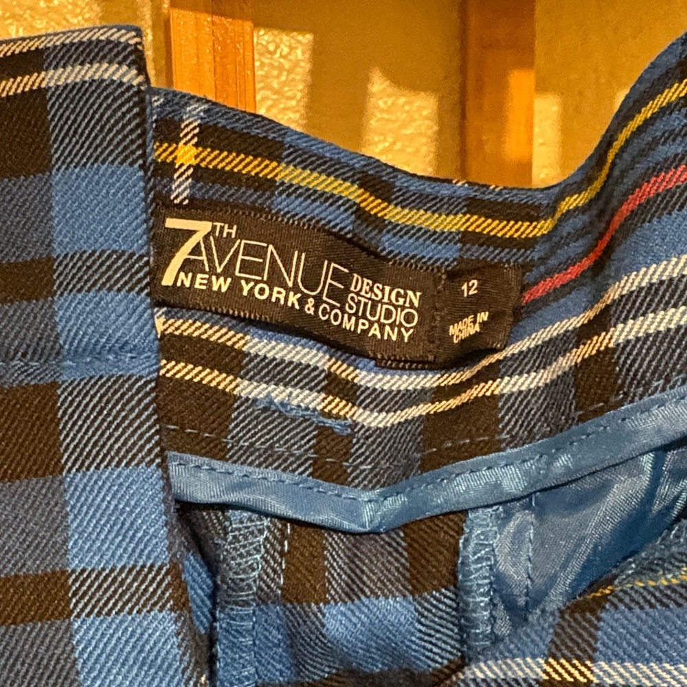 Zara Women’s Blue Plaid Cropped Pants - Picture 7 of 7